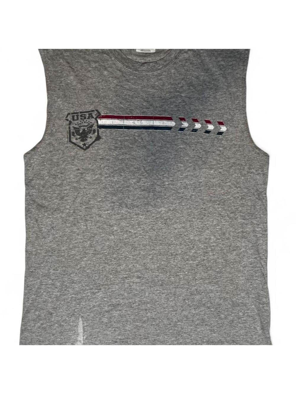 Vintage 90s USA Shield Graphic Sleeveless Tank Top Medium
